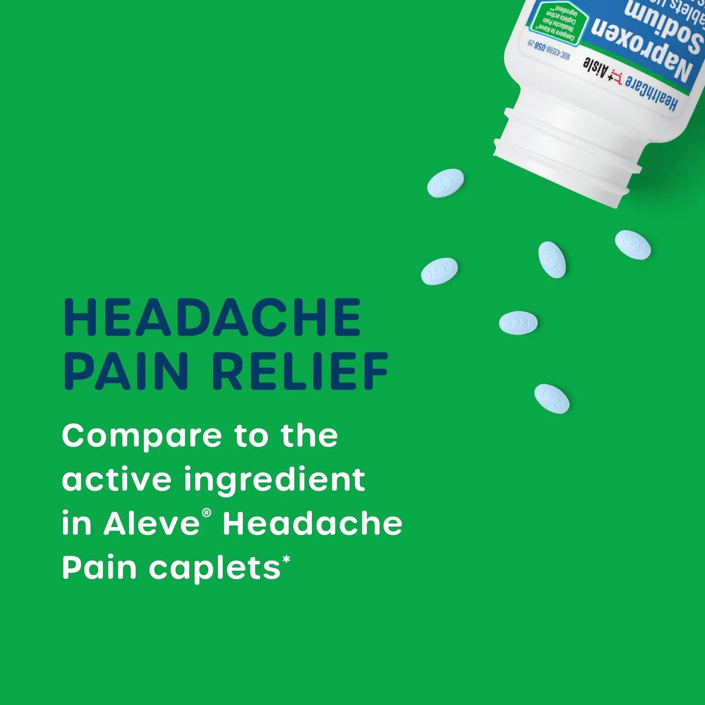 HealthCareAisle Naproxen Sodium, 220 mg - 225 caplets - Headache Pain Reliever, Up to 12 Hours of Relief HealthCareAisleBuy Supplements Australia
