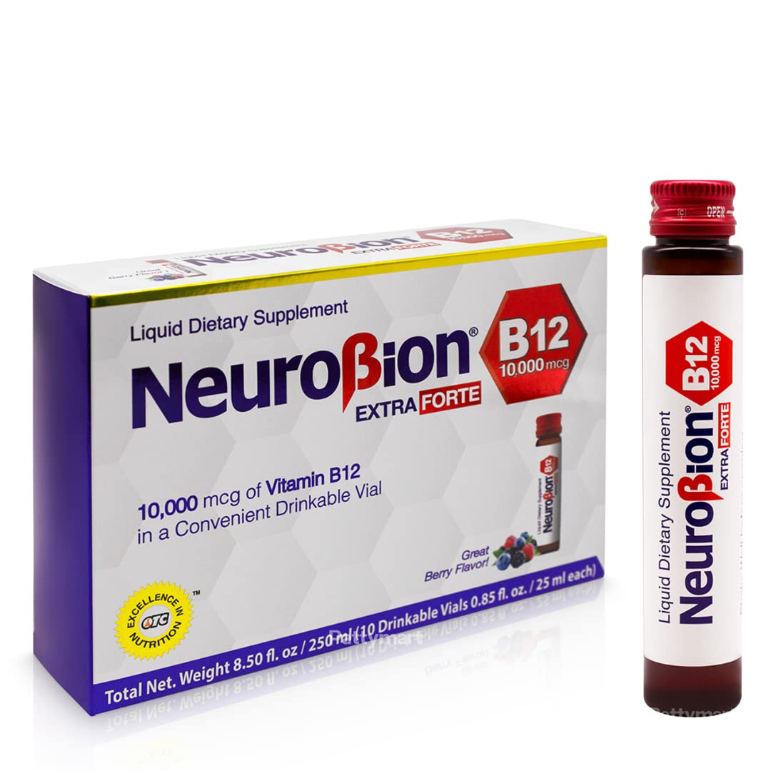 Neurobion Extra Forte B12 10,000 mcg Vials, Liquid - Extreme Powerful- 10 Vials per Box