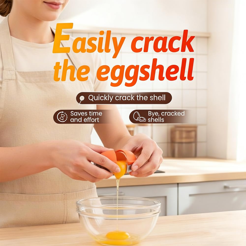 New Egg Shell Opener Egg Cracker Tool Stainless Steel, Multifunctional Egg Shell Opener for Raw Or Hard-Boiled Eggs, Kitchen Gadget for Cooking Baking (Orange Red) CLRZOLBuy Supplements Australia