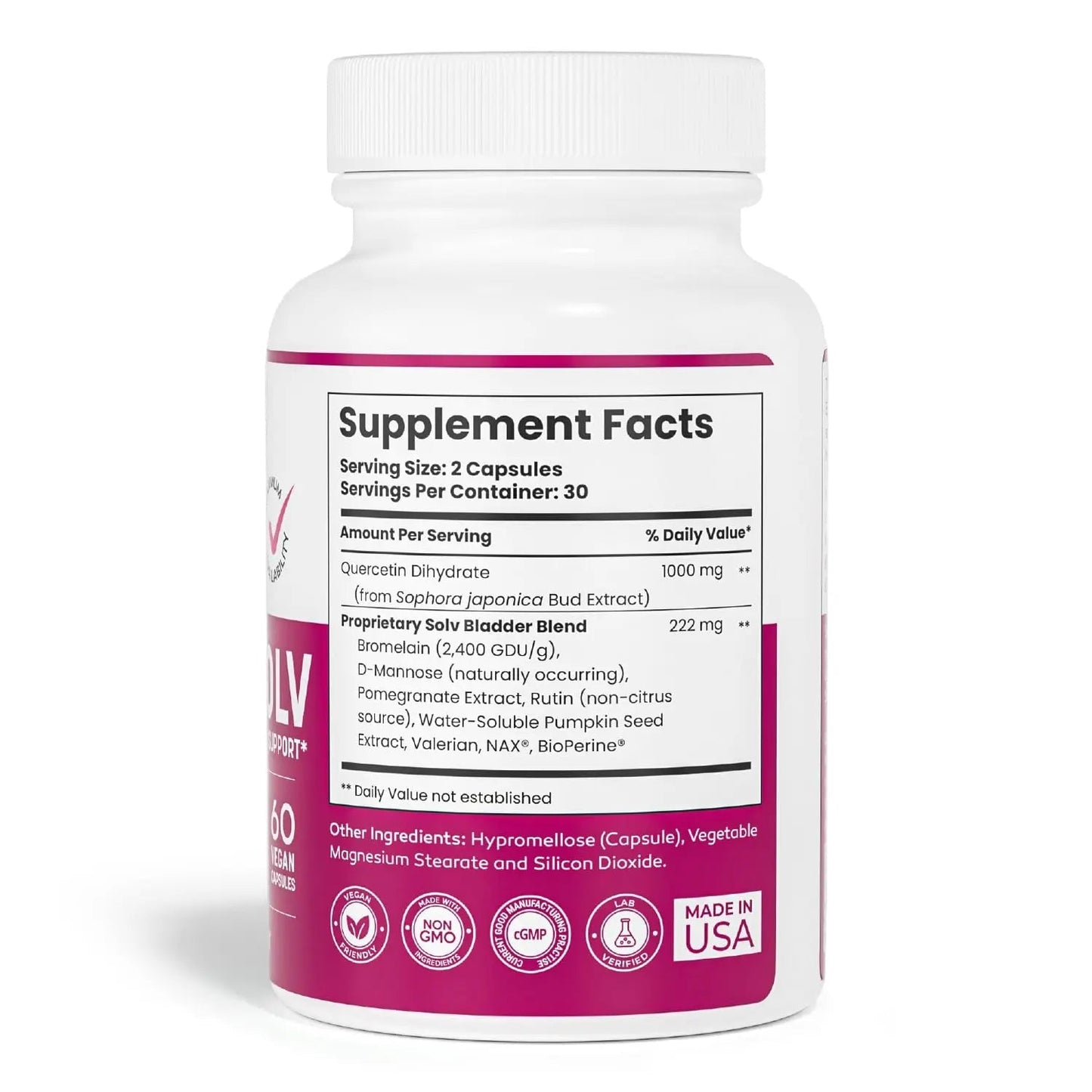 SOLV NATURALS CYSTASOLV Bladder & Pelvic Discomfort Formula - Enjoy Less Urgency & Flares* with Daily IC/BPS UTI Support – Premium Bladder & Urinary Support for Women & Men - 60 Vegan Capsules SOLV NATURALSBuy Supplements Australia