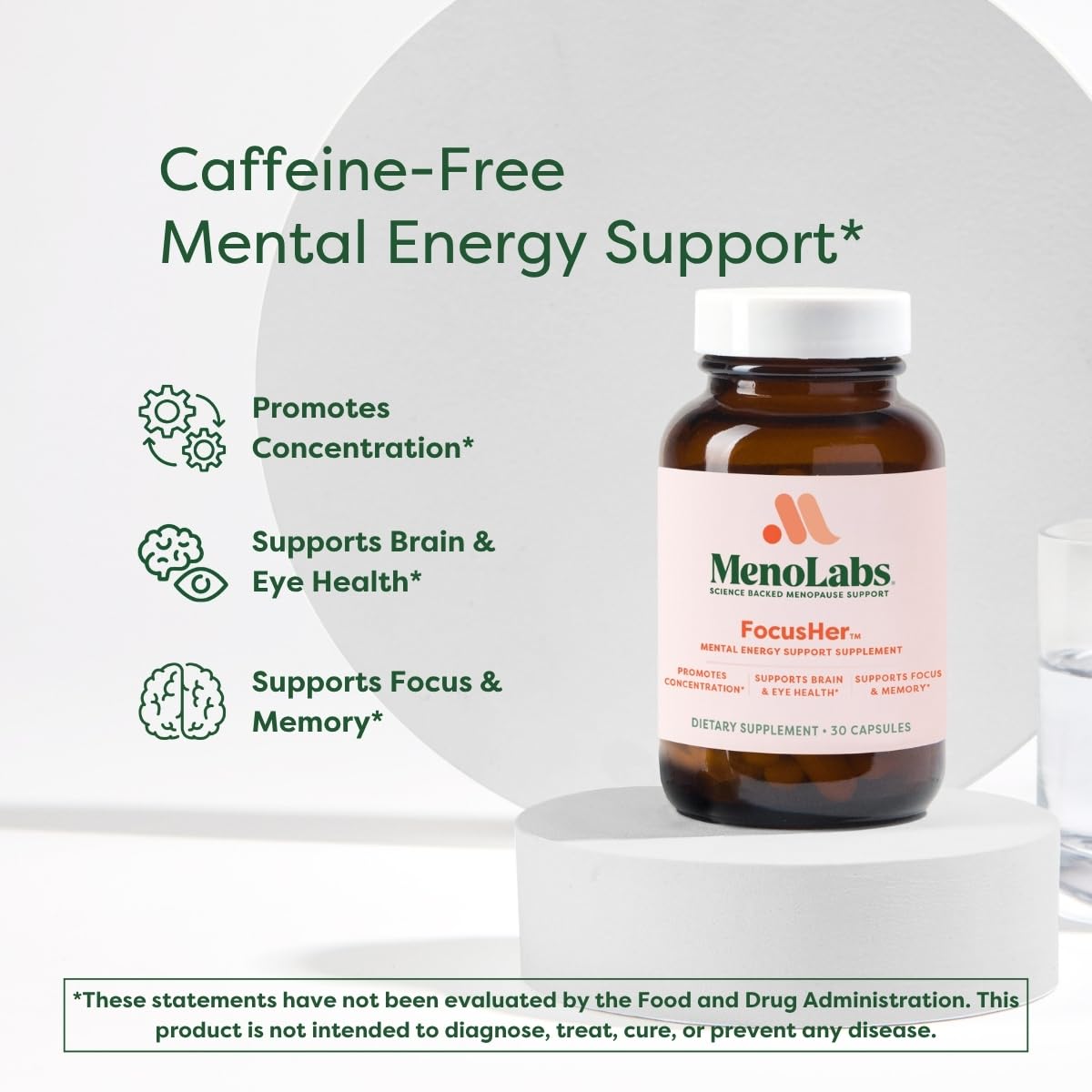 MENOLABS® FocusHer™ Mental Energy Support Supplement – Caffeine-Free Focus, Concentration & Memory – enXtra® & Lutemax 2020® – Menopause, Brain & Eye Health – 30 Capsules, 30-Day Supply MENOLABS buy supplements Au