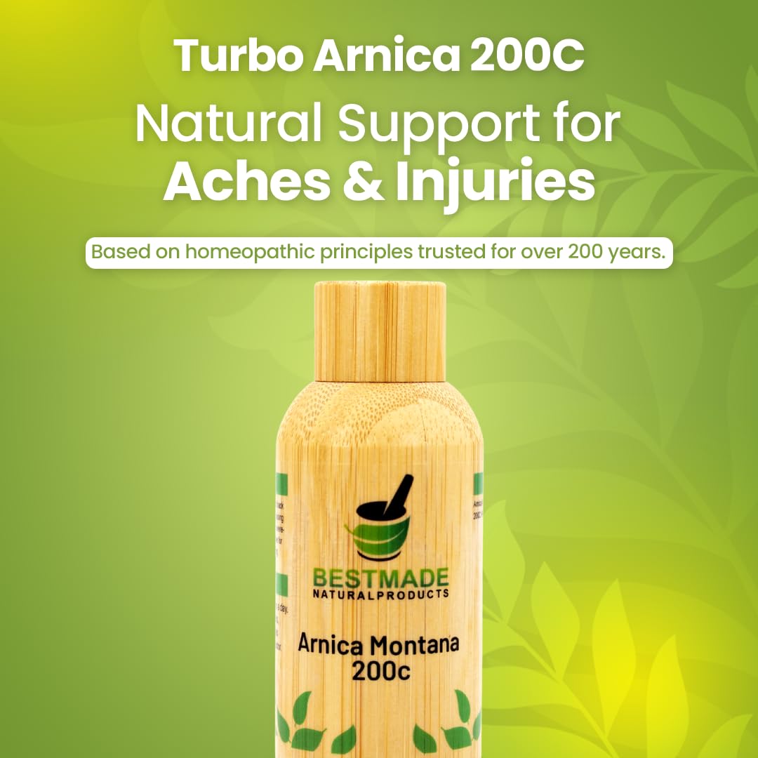 Bestmade Natural Products Turbo Arnica 200C - Comprehensive Arnica Pellets for Muscle Recovery, Soreness Relief, and Holistic Wellness Support, 350 Pellets Bestmade Naturalproducts.comBuy Supplements Australia