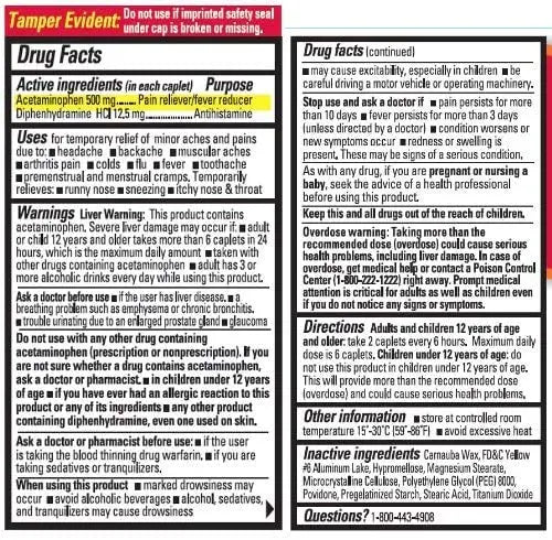 Percogesic Aspirin Free Pain Relief Tablets, Extra Strength, Acetaminophen and Diphenhydramine, 40 ct (Pack of 1) PercogesicBuy Supplements Australia