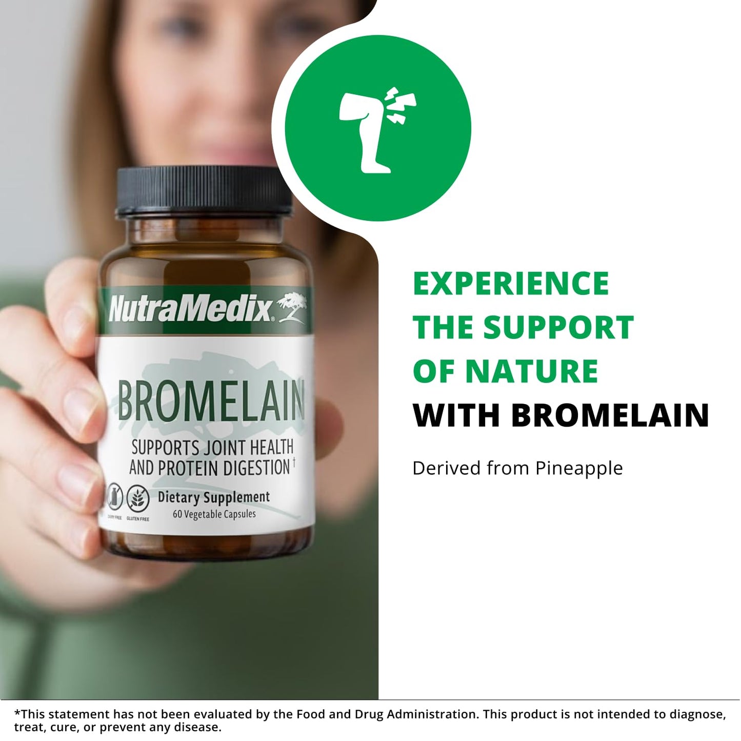 NutraMedix Bromelain Supplements - Proteolytic Enzymes from Pineapple Stems + Bromelain 1,000mg - Designed to Offer Digestion, Exercise and Joint Support - Gluten, Soy and Dairy-Free (60 Capsules) NutraMedix buy supplements Au