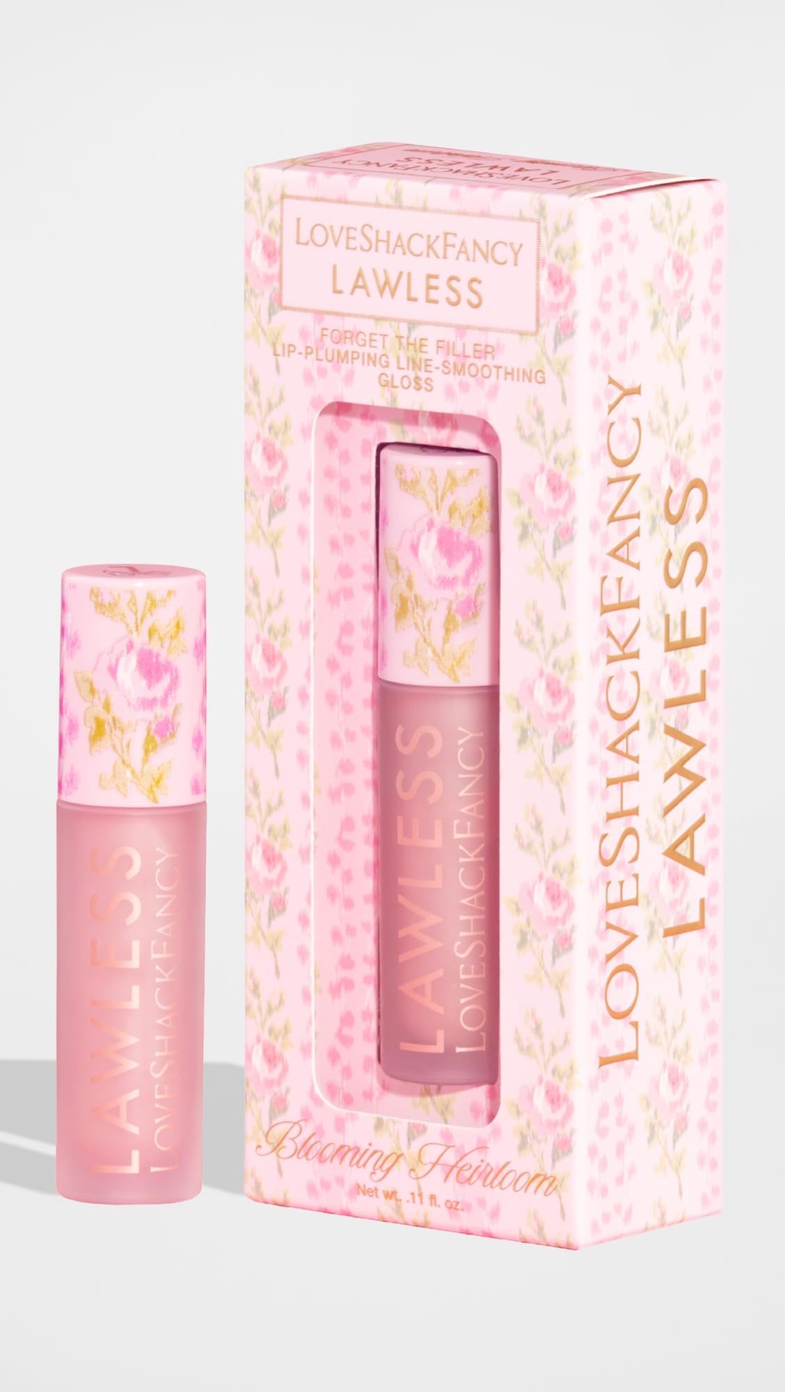 Lawless Women's x LoveShackFancy Forget The Filler Lip Plumping Gloss, Blooming Heirloom, Pink, 0.11 Ounce LawlessBuy Supplements Australia