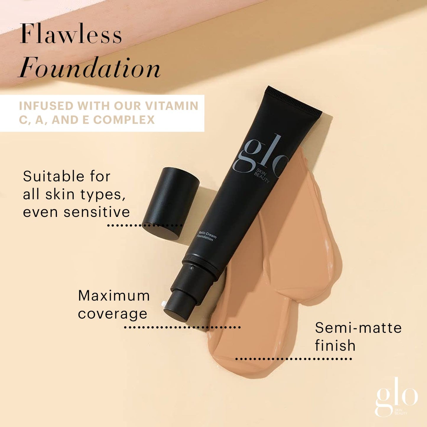 Glo Skin Beauty Satin Cream Foundation Makeup for Face, Beige Medium - Full Coverage, Semi Matte Finish, Conceal Blemishes & Even Skin Tone Glo Skin BeautyBuy Supplements Australia