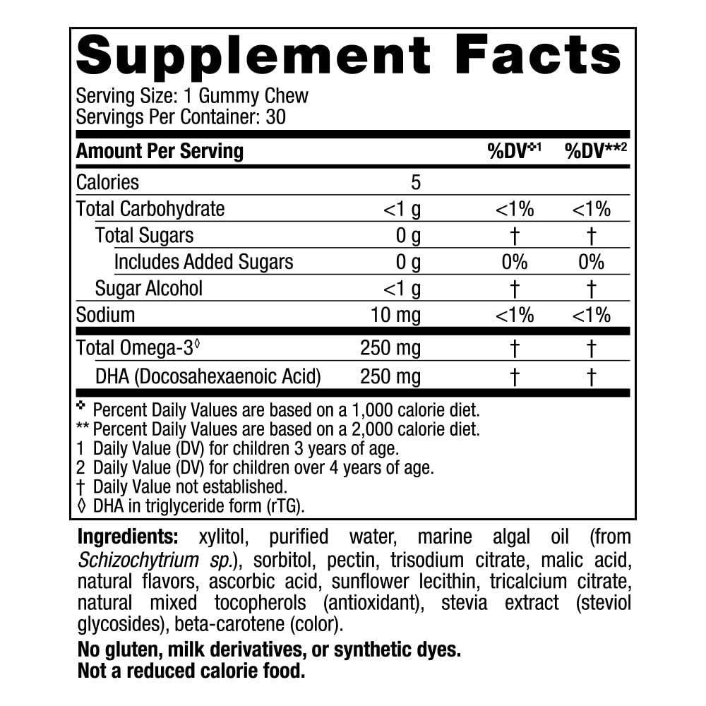Nordic Naturals Zero Sugar Children’s DHA Vegetarian Gummy Chews - Passion Fruit Lemon Flavor - 30 Gummies - Vegan Algae Oil Omega-3 Supplement for Kids Brain & Cognition Support - 30 Servings Nordic NaturalsBuy Supplements Australia