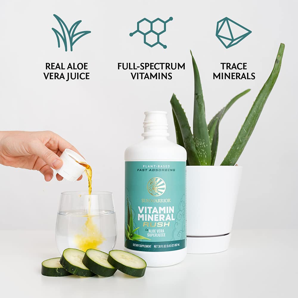 Sunwarrior Liquid Multivitamin Supplements & Minerals Vegan Plant-Based with Aloe Vera for Men and Women | Energy & Immune Support Gluten Sugar Dairy Free | 30 Fl Oz SunwarriorBuy Supplements Australia