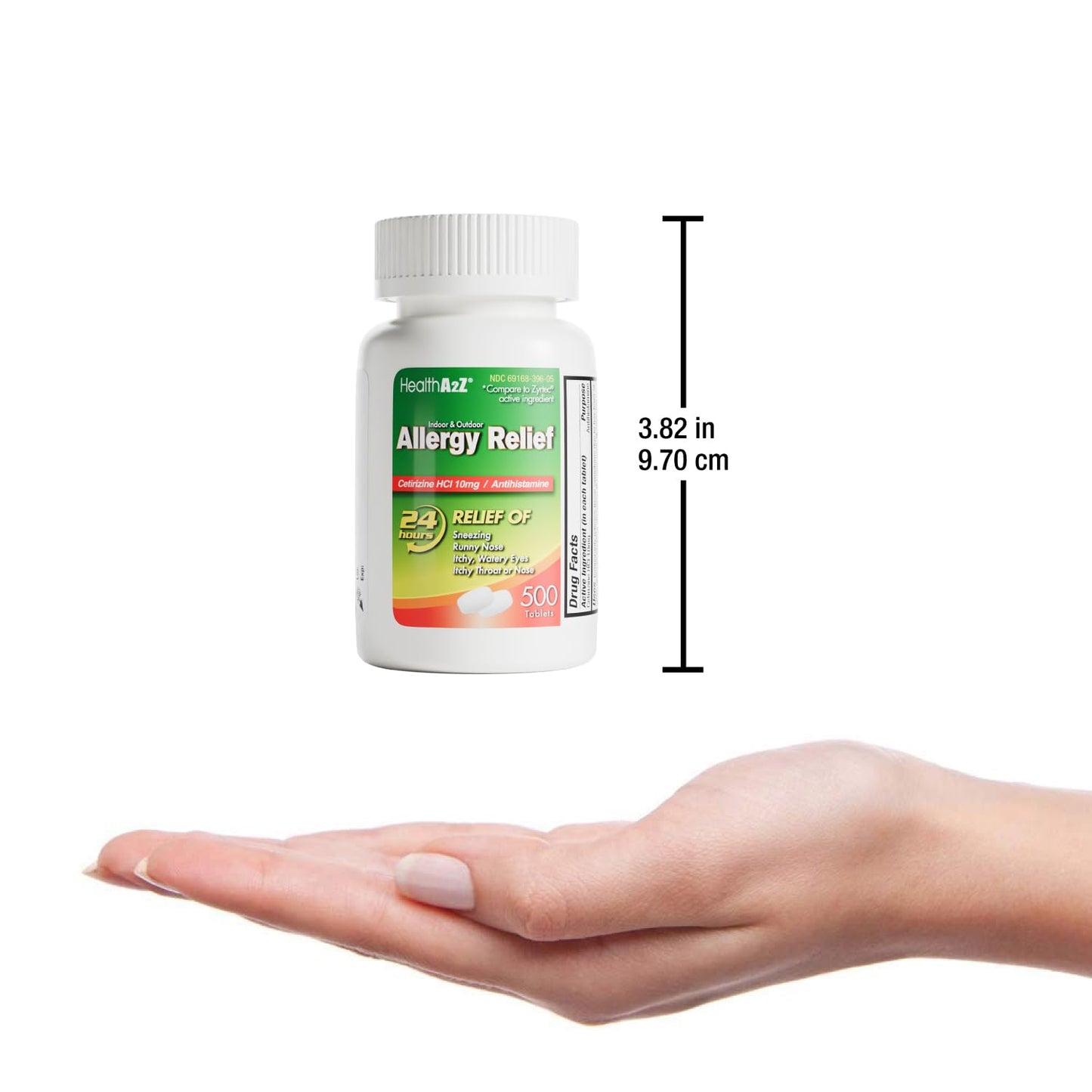 HealthA2Z® Allergy Relief, Cetirizine 10mg, Dye-Free Formula, 24-Hour Antihistamine, Indoor & Outdoor Allergy Relief, 500 Tablets HealthA2Z buy supplements Au