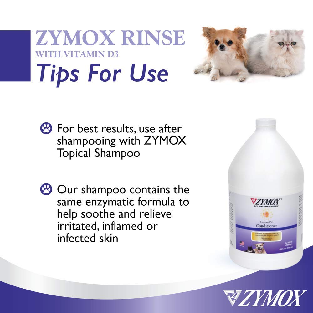 ZYMOX Leave-in Conditioner with Vitamin D3 for Cats & Dogs, 1gal Zymox buy supplements Au