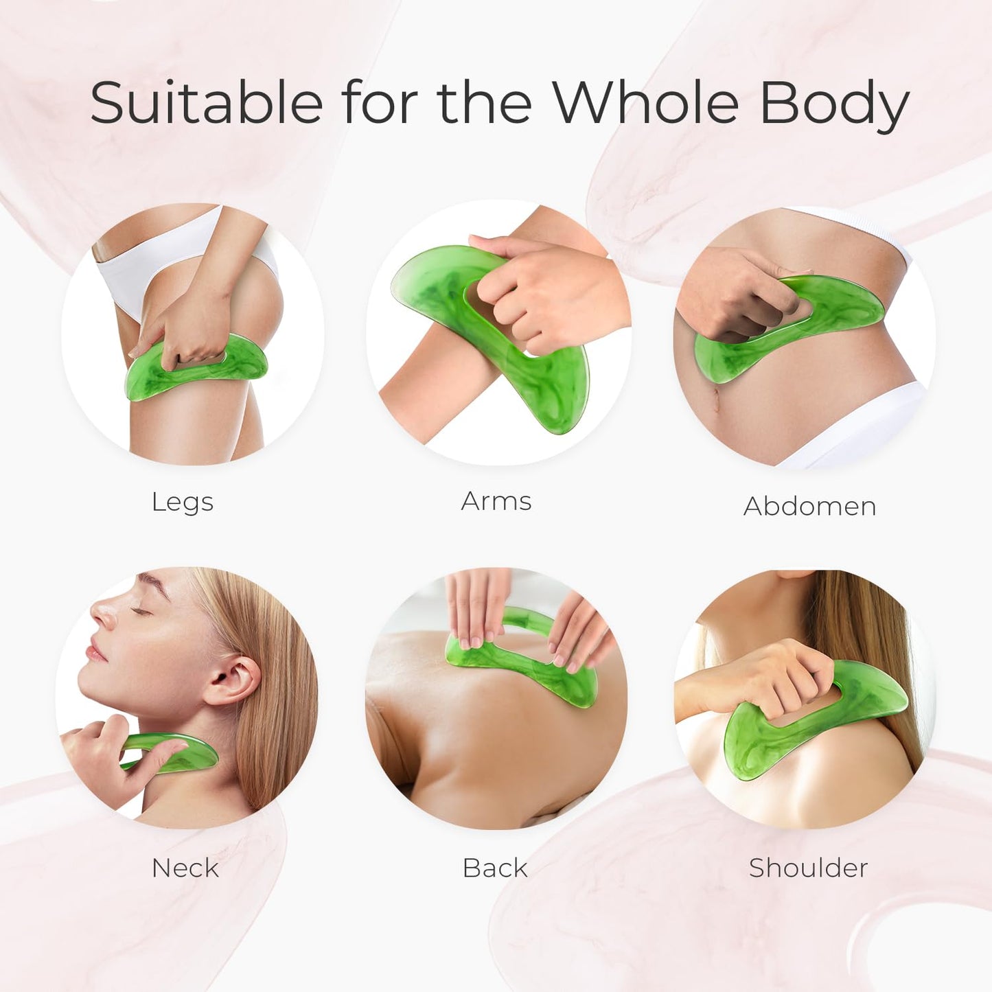 Scienlodic Body Gua Sha Massage Tool with Handle, Larger Guasha Tool for Back Neck Face Leg Massage, Lymphatic Drainage, Cellulite Remove Scienlodic buy supplements Au