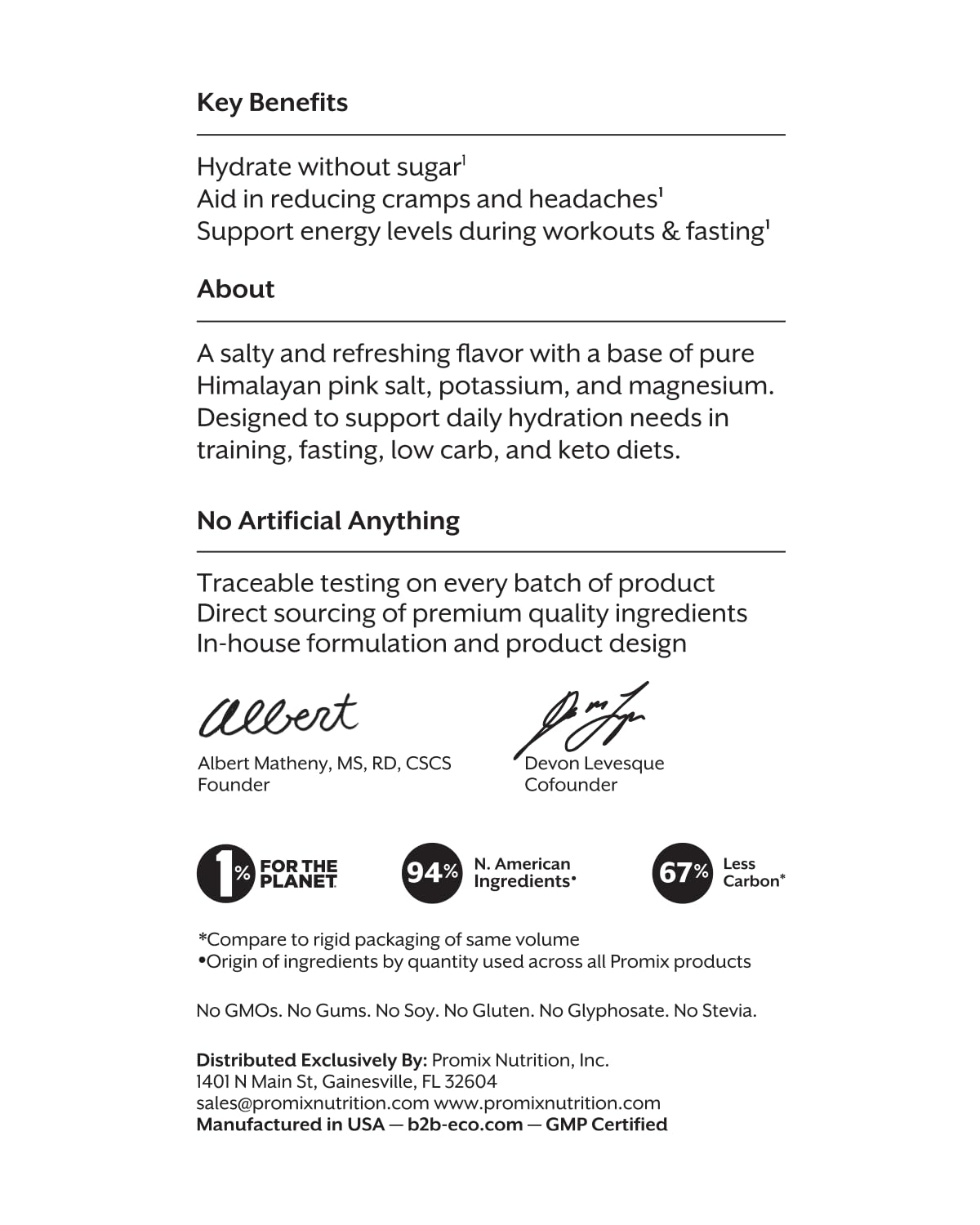 ProMix Nutrition Electrolytes Powder Hydration Packets - Himalayan Pink Salt, Magnesium, Potassium, Vitamin C - Salted Watermelon,