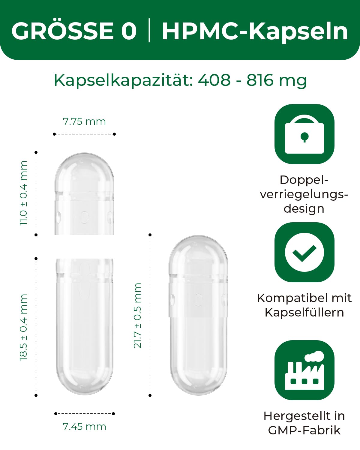 HPMC Empty Capsules Size 0-200 Clear Count Pill Capsules Empty - Plant-Based Cellulose | Vegetarian, Halal, Non-GMO | for DIY Supplement & Herbal Filling MéipaLien buy supplements Au