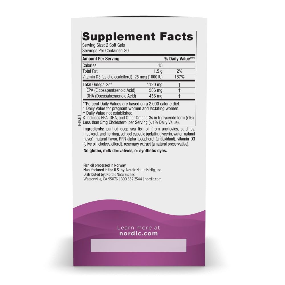 Nordic Naturals Postnatal Omega-3, Lemon - 60 Soft Gels - 1120 Total Omega-3 + 1000 IU Vitamin D3 - Formulated for New Moms; Supports Optimal Wellness, Positive Mood, Healthy Metabolism - 30 Servings Nordic NaturalsBuy Supplements Australia