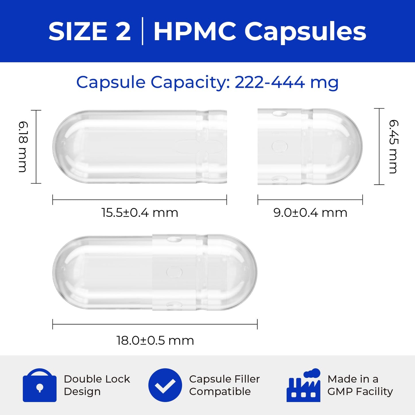 ATLEMISME Empty Vegan Capsules Size 2 - Empty (100 Count) DIY Filling - Veggie Capsules with 2 Micro Lab Spoons for Filling ATLEMISMEBuy Supplements Australia