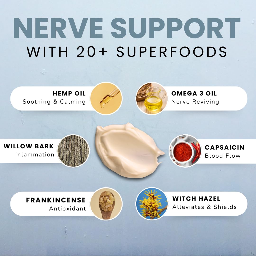 Lune Nerve Balm – Neuropathy Cream for Burning, Tingling & Numbness in Feet & Hands | Natural Nerve Pain Relief Cream with Arnica, Vitamin B6 & Magnesium | 3.4 oz LuneBuy Supplements Australia