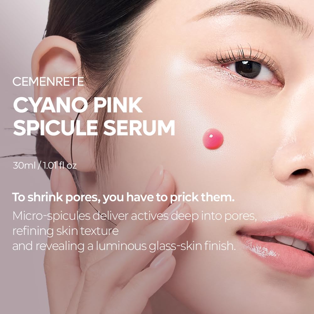 Dr.Melaxin Cyano Pink Spicule Niacinamide Serum – Vitamin B12 Pore Minimizer, Liquid Microneedle Facial Treatment