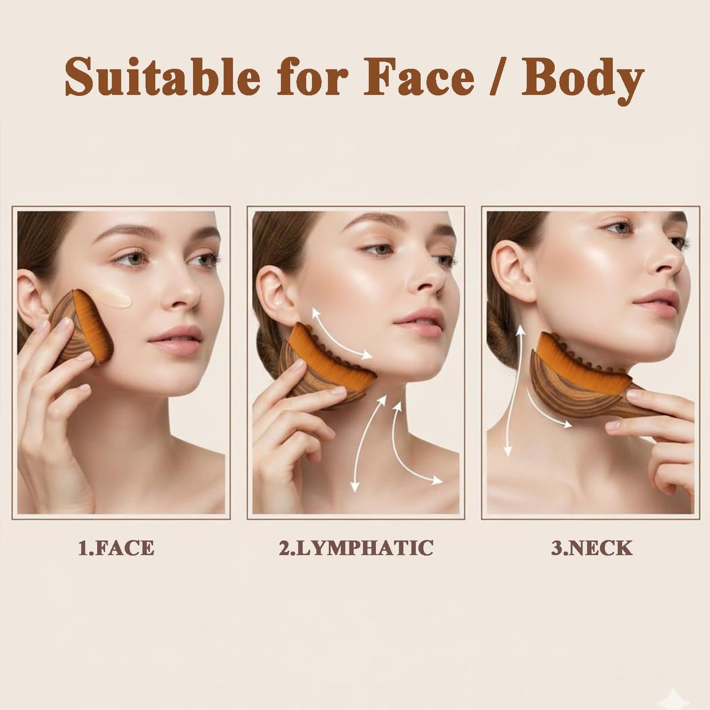 Recuvia Face Brush for Lymphatic Drainage, Gua Sha Brush for Face, Lymphatic Contour Face Brush Eliminate Puffiness, Lifting and Firming, Sculpting, Improves Skin Glow, Fit The Skin Precisely (2pcs) Recuvia buy supplements Au