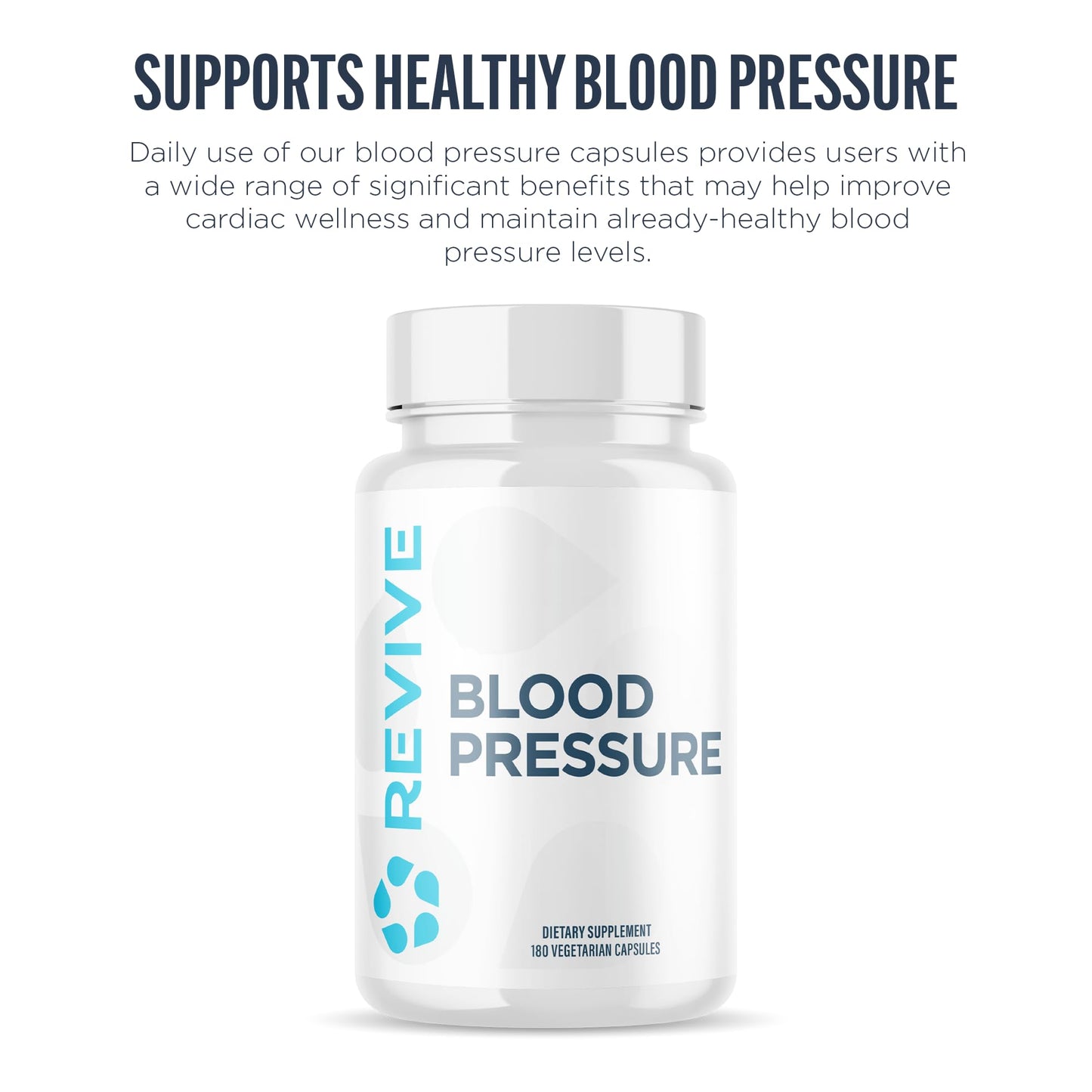 Revive MD Blood Pressure Support Supplement - Supports Heart and Circulatory Health, Energy & Daily Wellness - Magnesium, Potassium, Folic Acid & Garlic Formula (180 Vegetarian Capsules, 60 Servings) ReviveBuy Supplements Australia