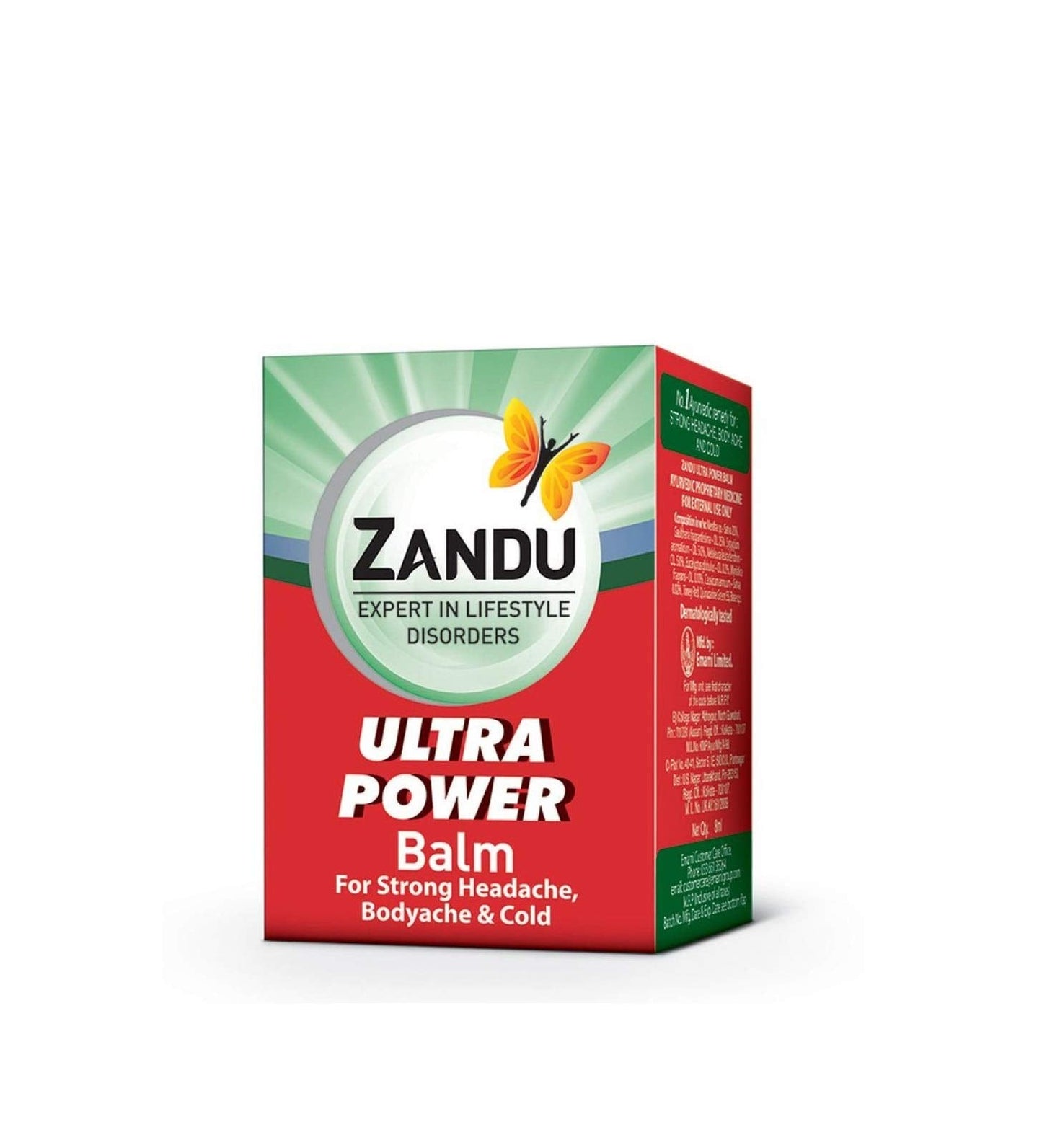 4 x Zandu Balm Ultra Power Balm Multipurpose Solution for Strong Headache Body Ache and Cold 8ml ZanduBuy Supplements Australia