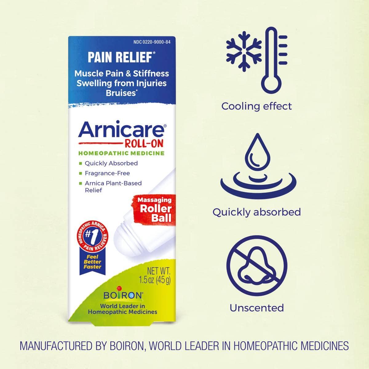 Boiron Arnicare Roll-on gel, for bruising, pain, stiffness, aches, Homeopathic Medicine for Pain Relief, 1.5 Ounce (Pack of 1) BoironBuy Supplements Australia