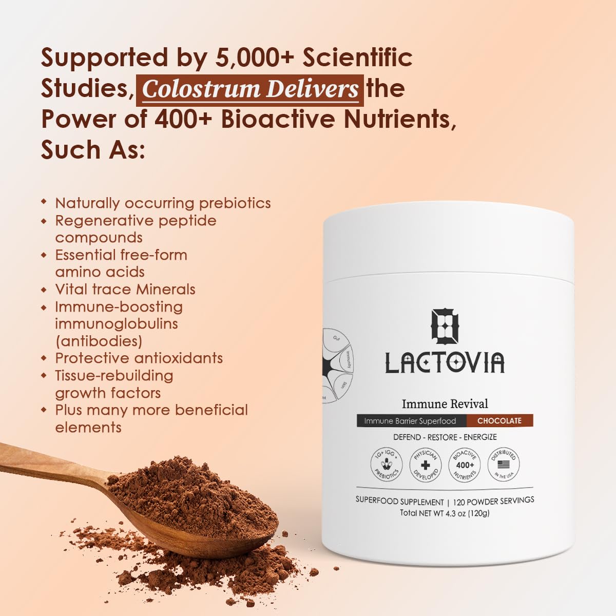 LACTOVIA Bovine Colostrum Powder – Chocolate Flavor | Grass-Fed Colostrum Supplement | Gut & Immune Health Support | Keto, Gluten & Fat-Free | for Women & Men LACTOVIABuy Supplements Australia