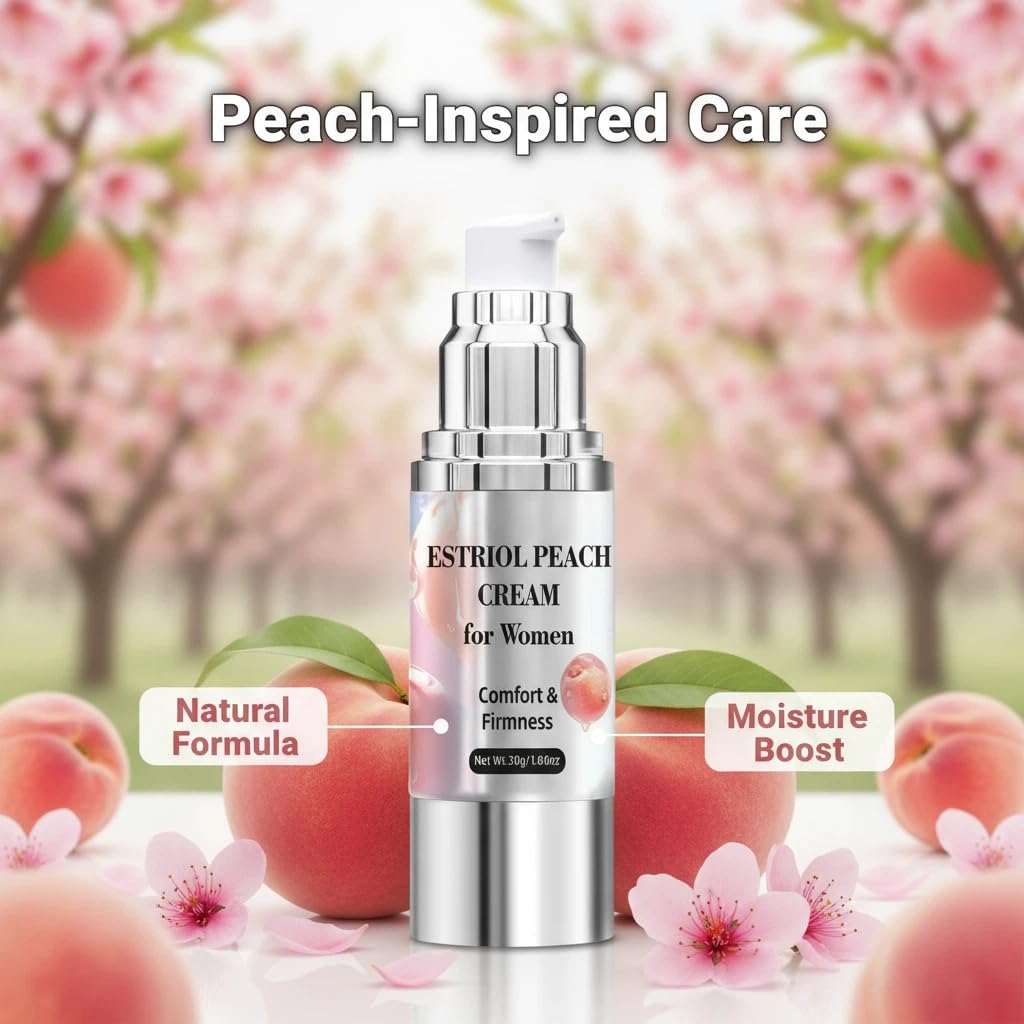 Bioidentical Estriol Cream for Women, Intimate Moisturizing Cream for Vaginal Dryness & Discomfort, Menopause Support (Peach Flavor) WJunHua buy supplements Au