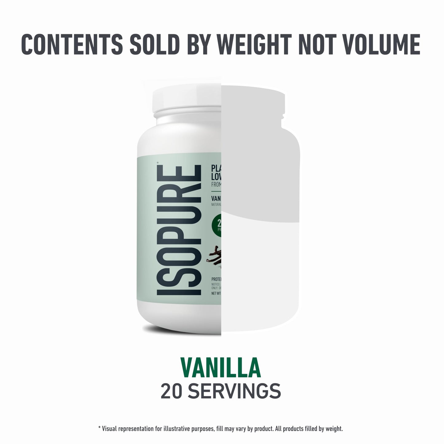 Isopure Plant-Based Protein Powder – 20g Organic Pea and Rice Protein with a Complete Amino Acid Profile – Supports Muscle Recovery