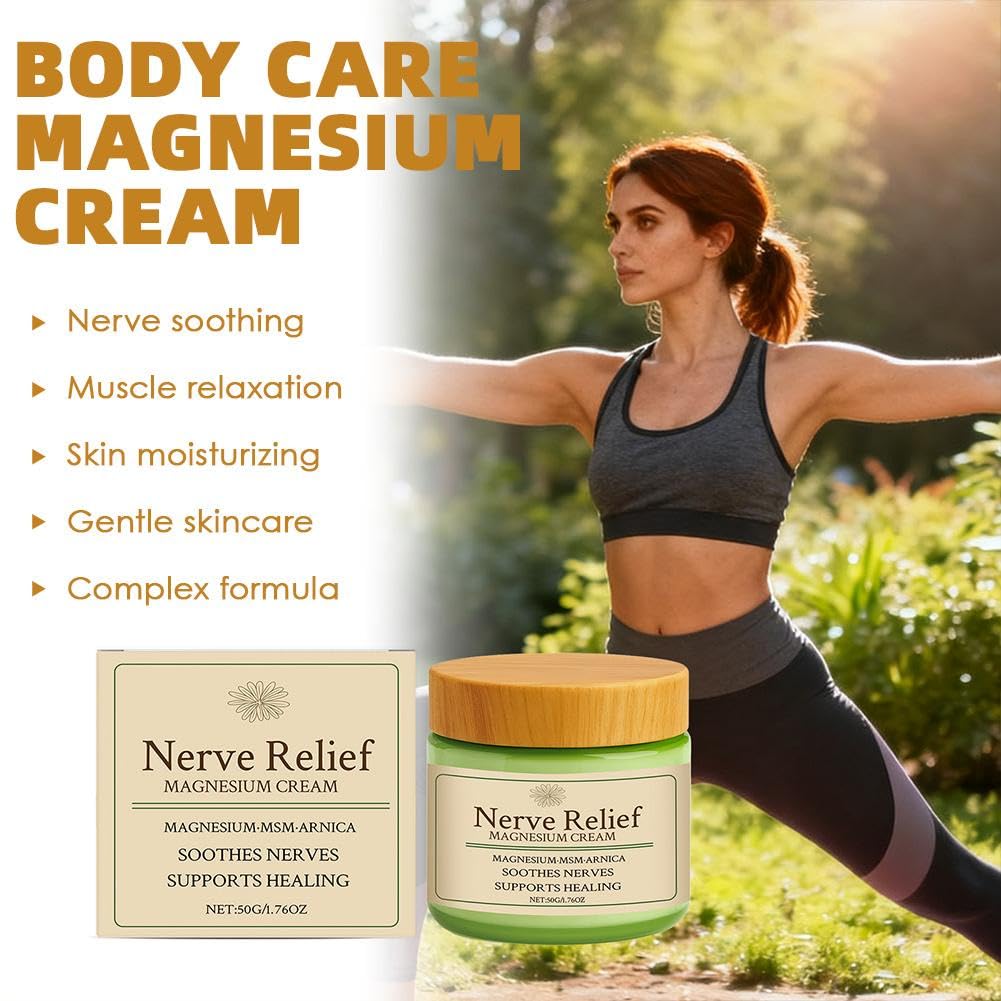 Total Relief Magnesium Cream - Nerve Relief Magnesium Cream with MSM & Arnica,Total ReliefCream for Muscle Relaxation, Soothes Nerves & Daily Soothing Support, Deep Hydration,50g/1.76oz Aus HealthcareBuy Supplements Australia