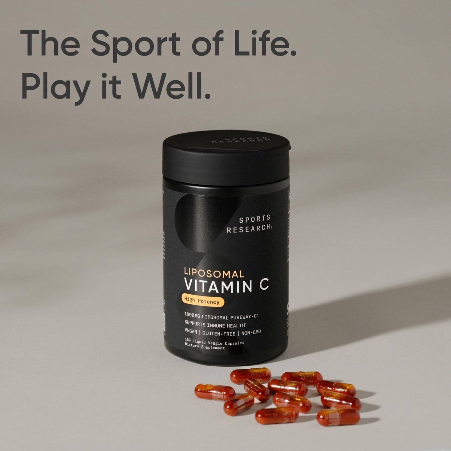 Sports Research® High Potency Liposomal Vitamin C Supplement 1000 mg – Certified Vegan, Non-GMO, Gluten Free | Antioxidant & Immune Support | Ascorbic Acid Vitamin C | 180 Liquid Veggie Capsules Sports Research buy supplements Au