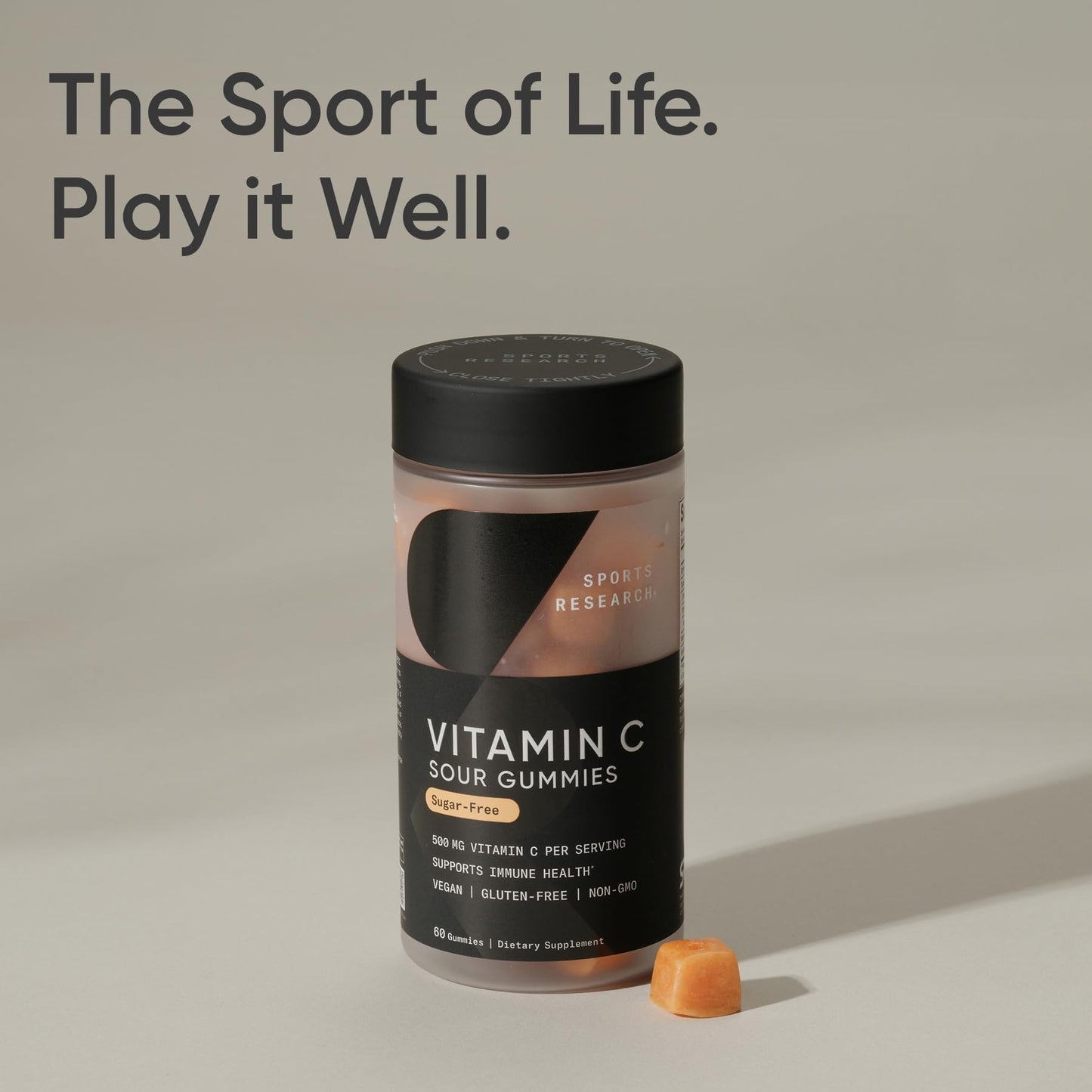 Sports Research® Vitamin C Gummies | 500 mg Vitamin C | Sugar Free, Gelatin Free, Vegan Certified & Non-GMO Tested | Immune & Antioxidant Support 60 Gummies Sports Research buy supplements Au