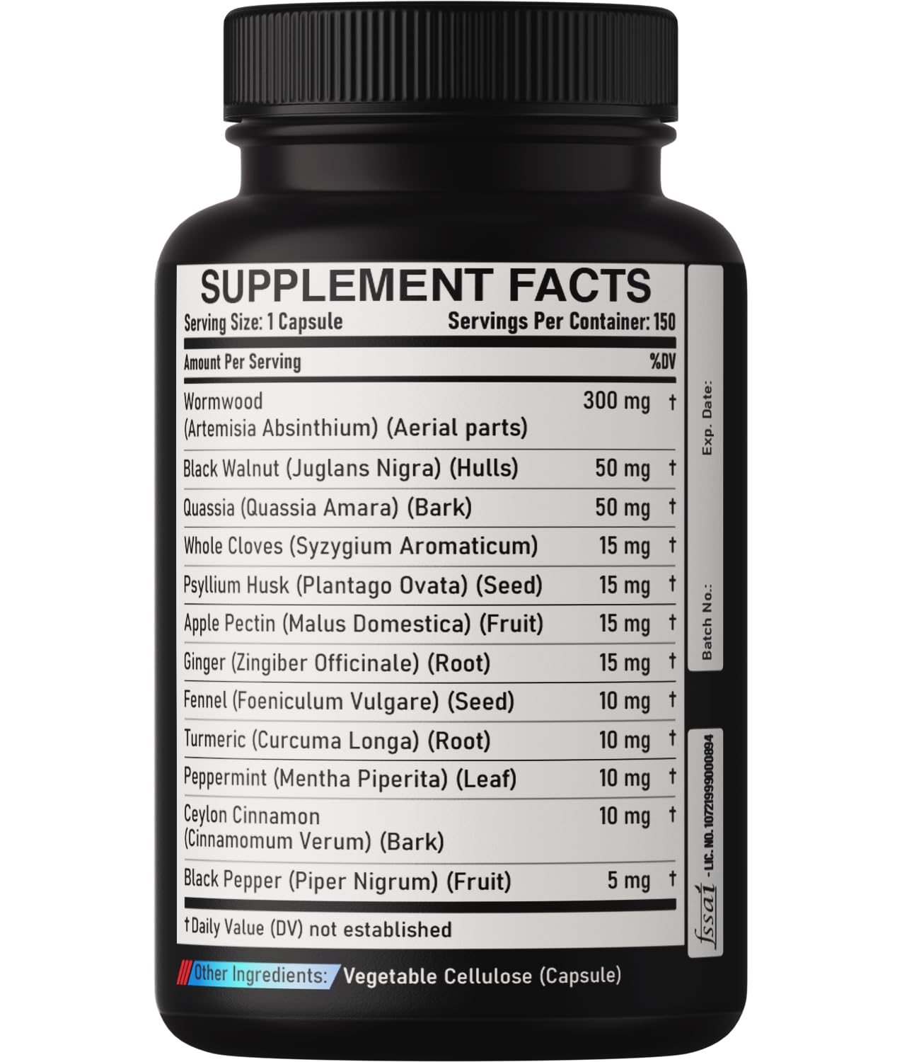 DEDICAD Premium Wormwood Extract Capsules - 5 Month Supply for Immune - 12 Herbs Blended with Black Walnut Leaves, Ginger, Turmeric & More - 150 Counts DEDICADĀ buy supplements Au