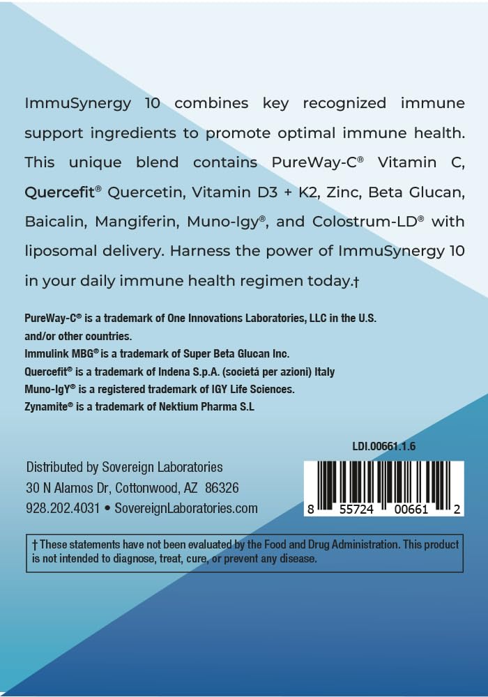 Colostrum-LD ImmuSynergy 10 Capsules - 120 Count-Immune Fortifying Ingredients - Vitamin C, D3, Zinc, Beta Glucan, Quercetin GastroDefenseBuy Supplements Australia