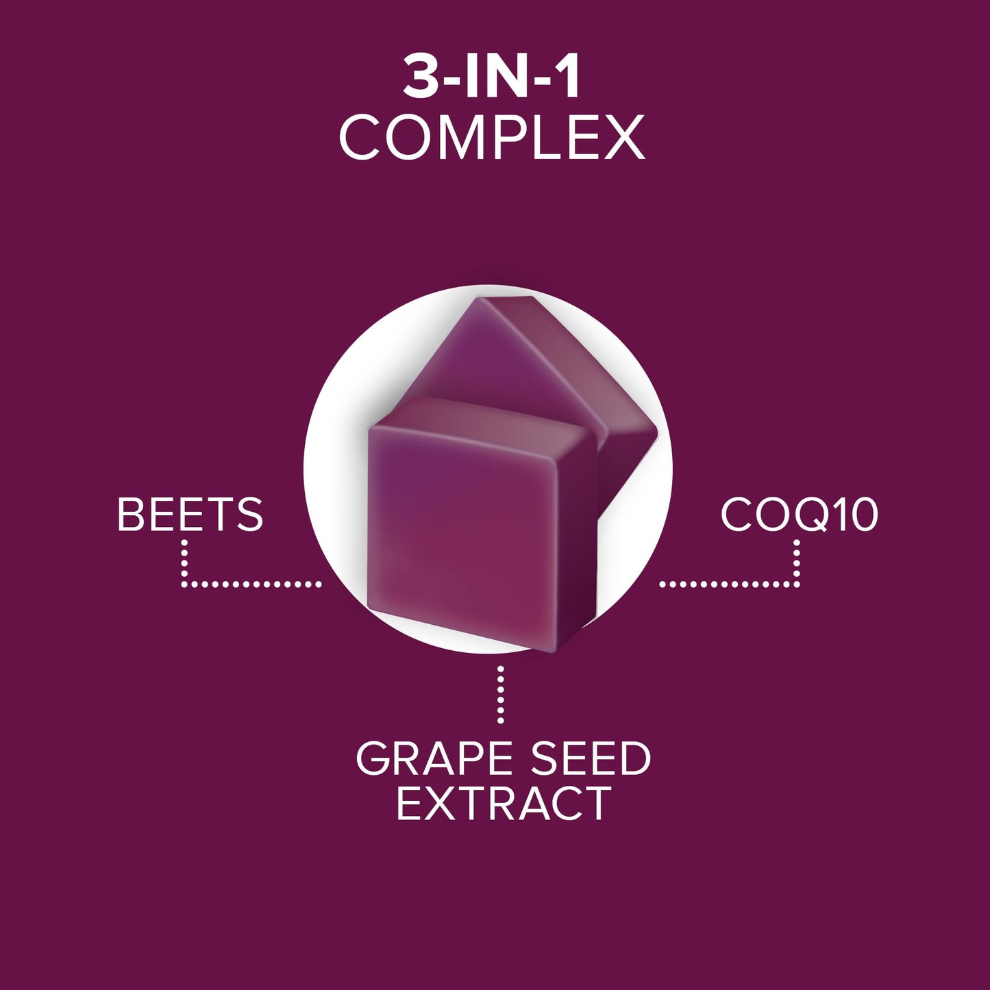 Qunol Beets Chews for Blood Pressure Support, 3 in 1 Beets + CoQ10 + Grape Seed Extract,