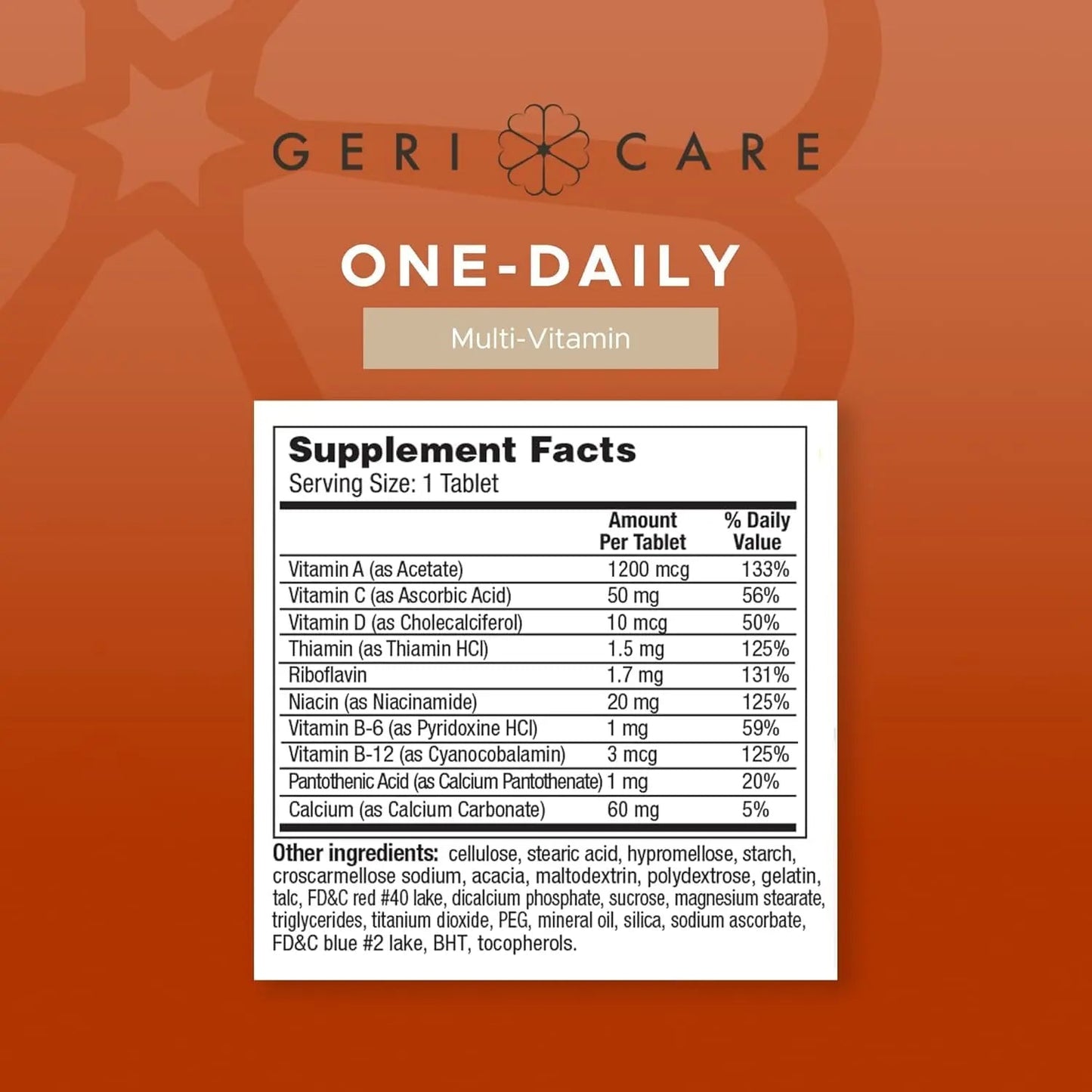 GeriCare Multivitamin Supplement Tablets, (Bottle of 1000) GeriCare