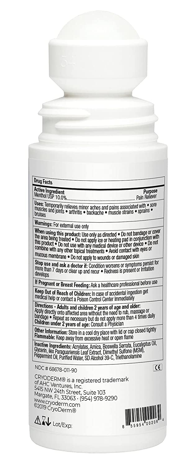 Cryoderm D-Roll-On-3oz-2 Cold Roll-On 3 oz. (Pack of 2) CryoDermBuy Supplements Australia