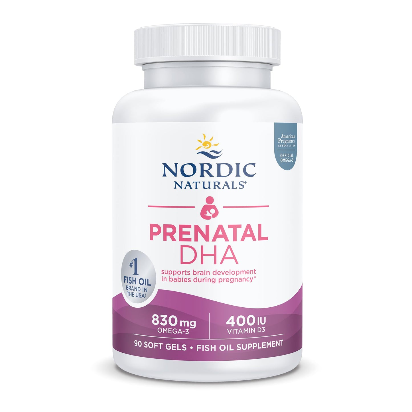 Nordic Naturals Prenatal DHA, Unflavored - 830 mg Omega-3 + 400 IU Vitamin D3 - 90 Soft Gels - Supports Brain Development in Babies During Pregnancy & Lactation - Non-GMO - 45 Servings Nordic NaturalsBuy Supplements Australia