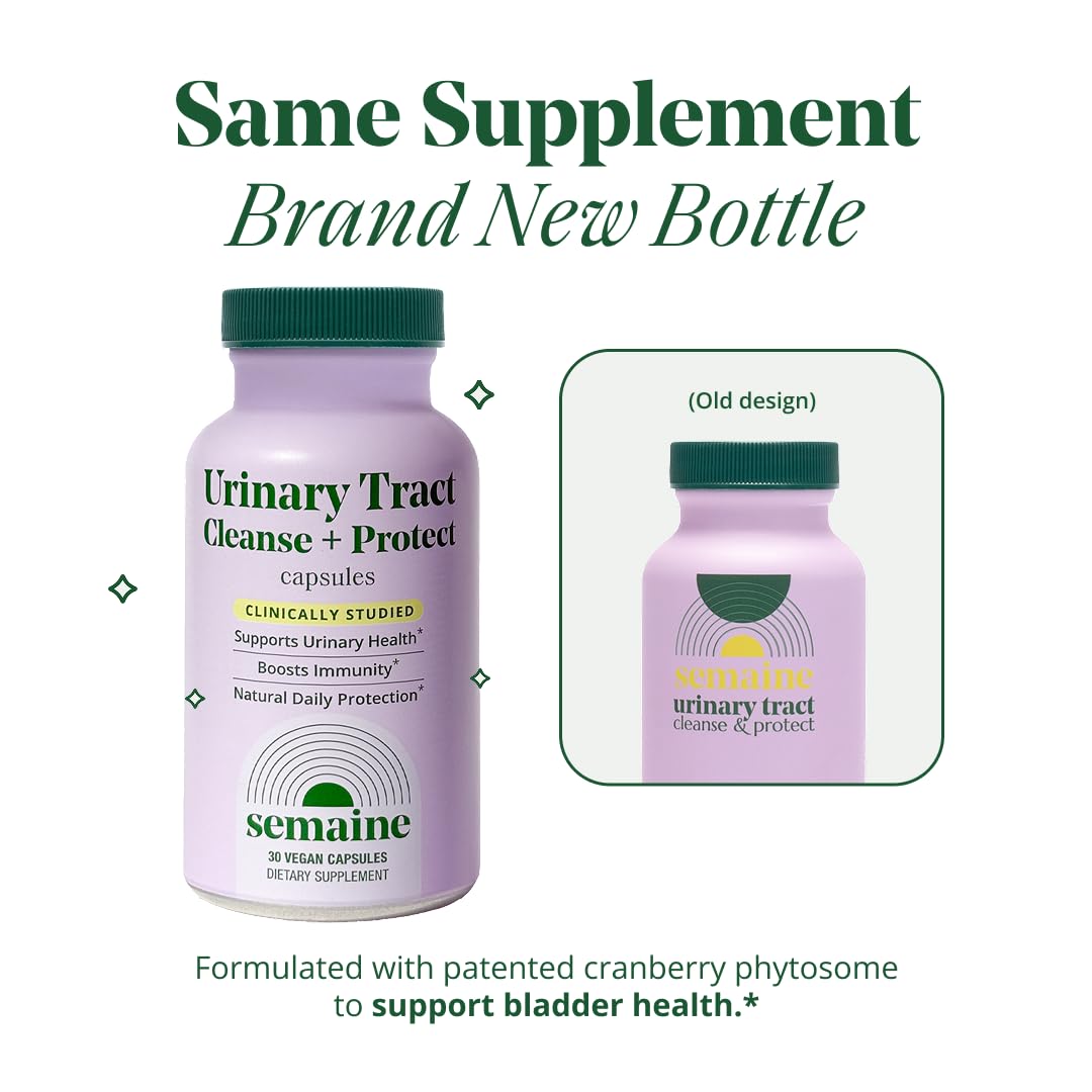 Semaine Urinary Tract Cleanse & Protect – 30 ct, Bladder Support Supplement for Women, Flushes Urinary Tract. Combines Cranberry Proanthocyanidins with Hibiscus. SemaineBuy Supplements Australia