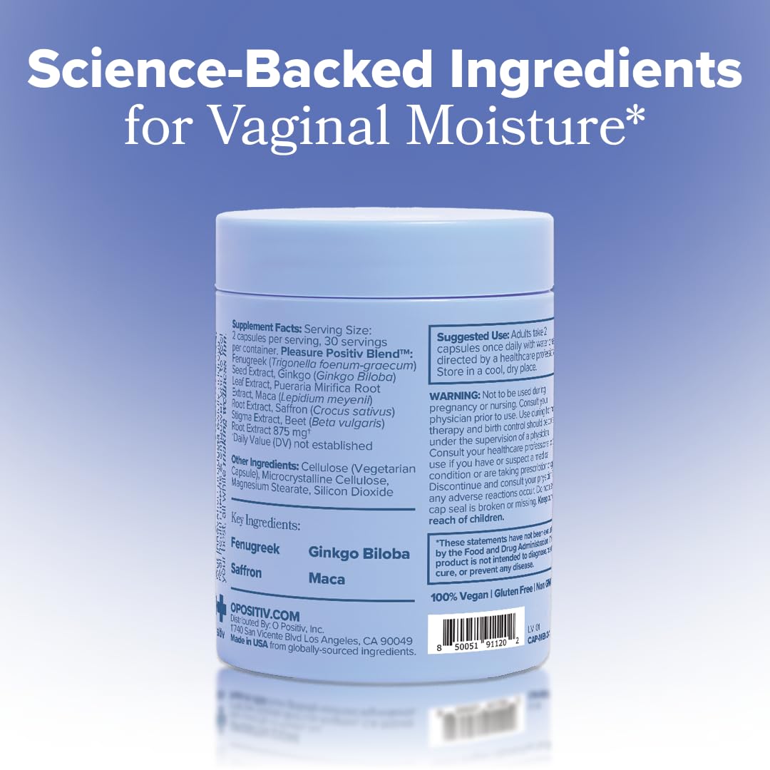 MENO Vaginal Moisture Support Capsules – OBGYN-Formulated to Support Healthy Vaginal Moisture, Mood & Relaxation – Hormone-Free Supplements with Maca Root & Fenugreek Seed Extract – 30 Servings O Positiv buy supplements Au