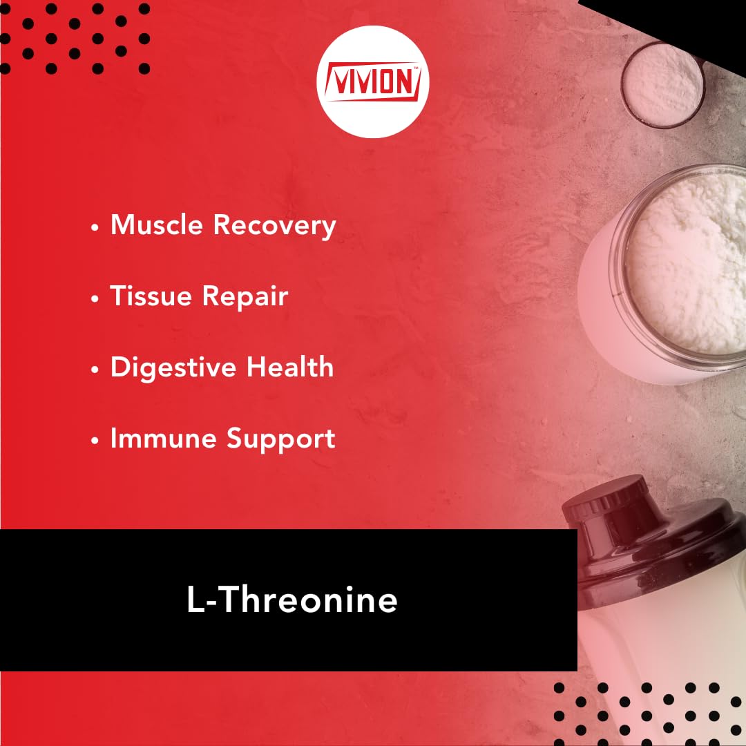 Vivion L-Threonine Powder 1000 Grams - Amino Acid Powdered for Manufacturing Muscle Recovery, Immune & Gut Health Tablet Capsule Formulations - 1 kg (2.2 lb) VivionBuy Supplements Australia