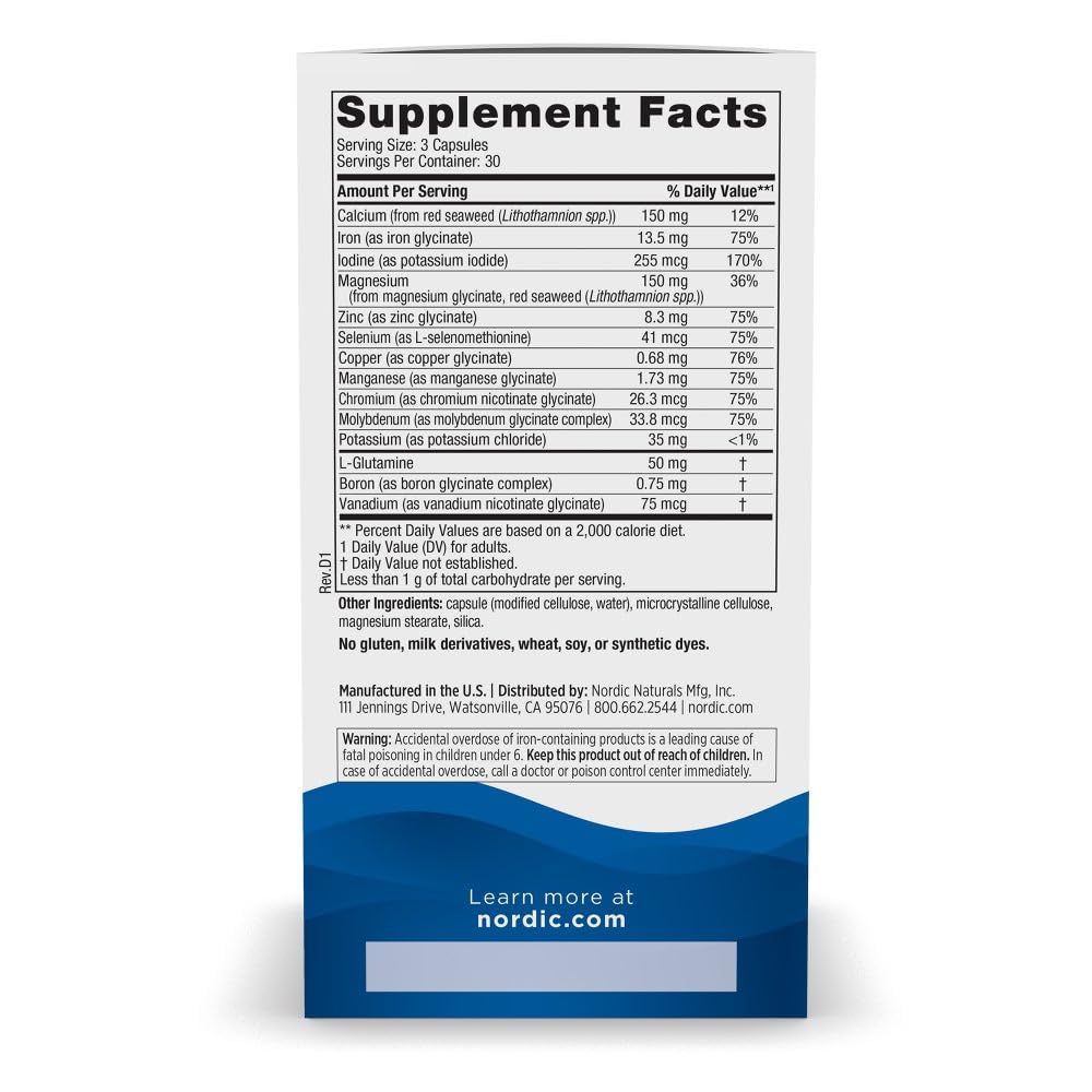 Nordic Naturals Multi Minerals, Unflavored - 90 Capsules - 11 Essential Minerals - Optimal Health & Wellness - Certified Vegan - Non-GMO - 30 Servings Nordic NaturalsBuy Supplements Australia