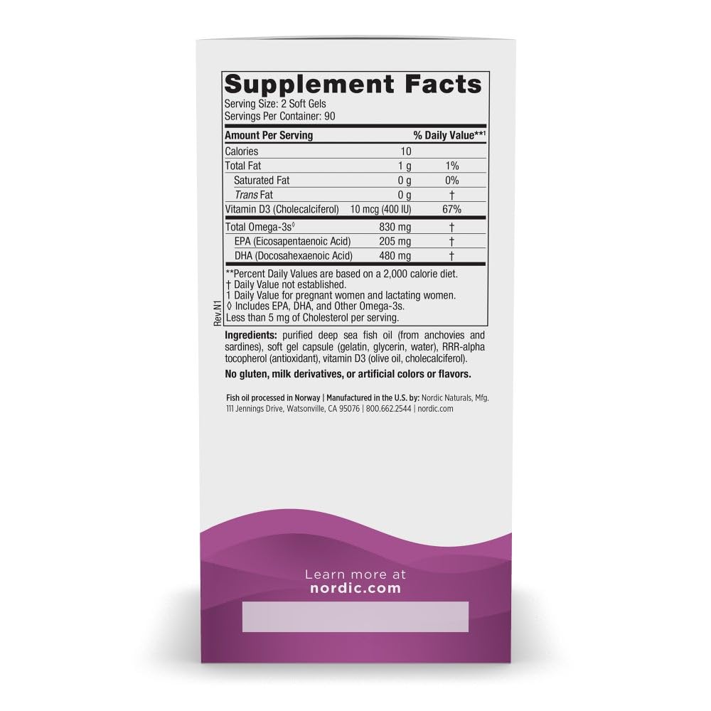 Nordic Naturals Prenatal DHA, Unflavored - 180 Soft Gels - 830 mg Omega-3 + 400 IU Vitamin D3 - Supports Brain Development in Babies During Pregnancy & Lactation - Non-GMO - 90 Servings Nordic NaturalsBuy Supplements Australia