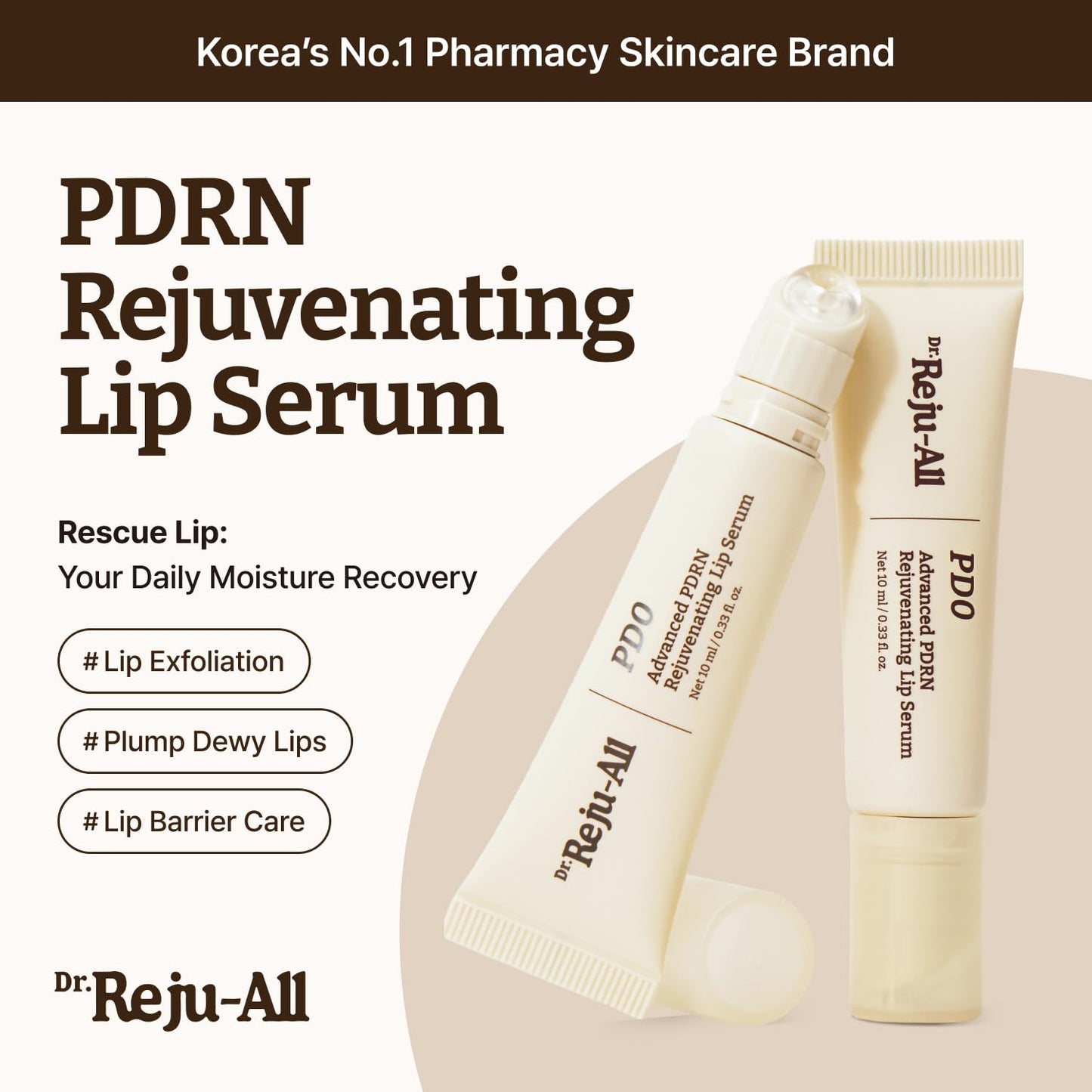 Dr. Reju-All Advanced PDRN Rejuvenating Lip Serum – Hydrating Lip Balm with Lipozip PDRN for Glowy, Dewy Lips – Gentle Exfoliating & Smoothing Lip Moisturizer – Hibiscus & Lactic Acid – 0.3 Fl Oz Dr.Reju-AllBuy Supplements Australia