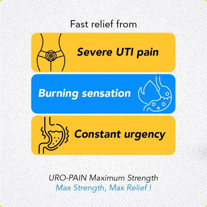 Rising Health - URO Pain Maximum Strength | Urinary Tract Pain Relief | Relief from Pain, Burning and Urgency | 24 Count RisingBuy Supplements Australia