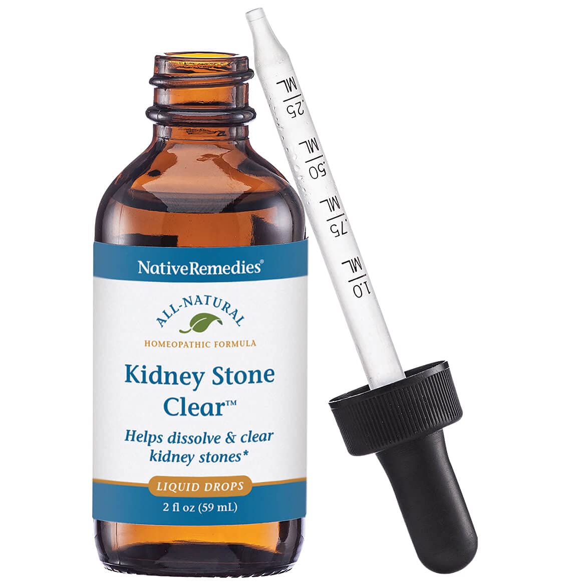 Native Remedies Kidney Stone Clear - Natural Homeopathic Formula Temporarily Helps Dissolve and Clear Kidney Stones - Relieves Pain, Nausea and Vomiting - 59 mL Native RemediesBuy Supplements Australia