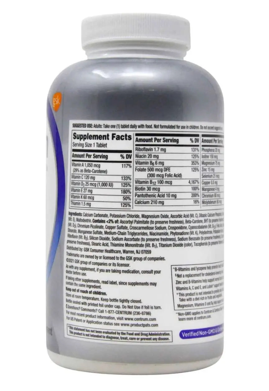 Centrum Men 50+ Multivitamin Tablet Age 50 and Older 275ct Centrum
