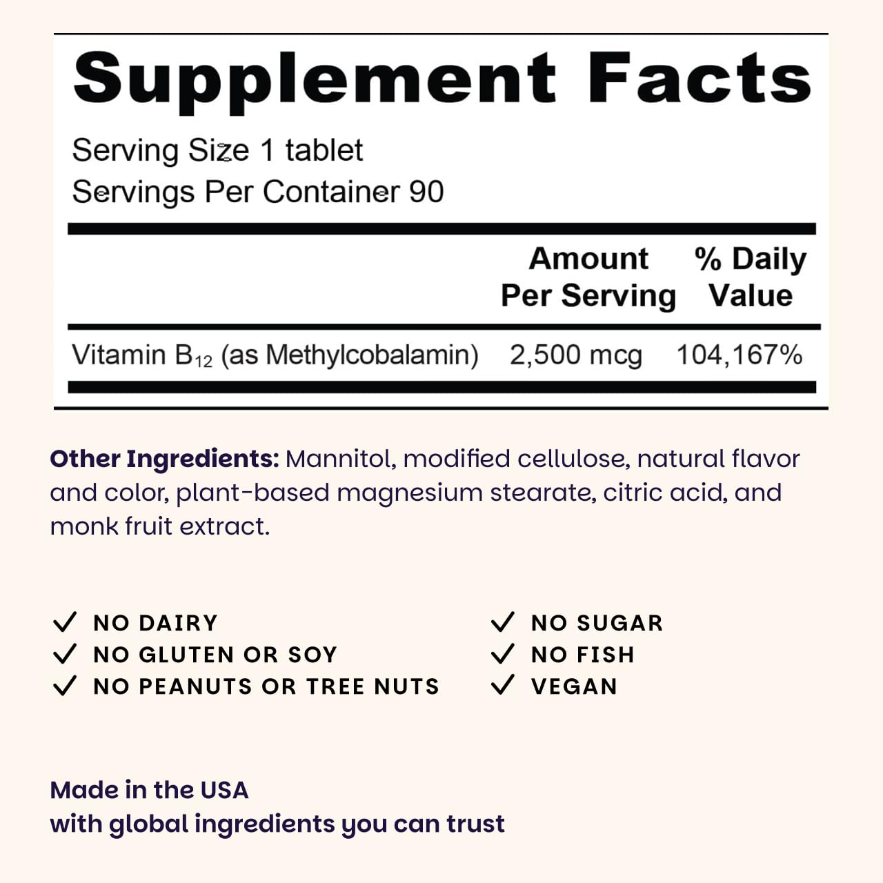 EZ Melts Dissolvable B12 2,500 mcg - Vitamin B12 for Energy & Immune Support - Non-GMO, Vegan & Gluten-Free