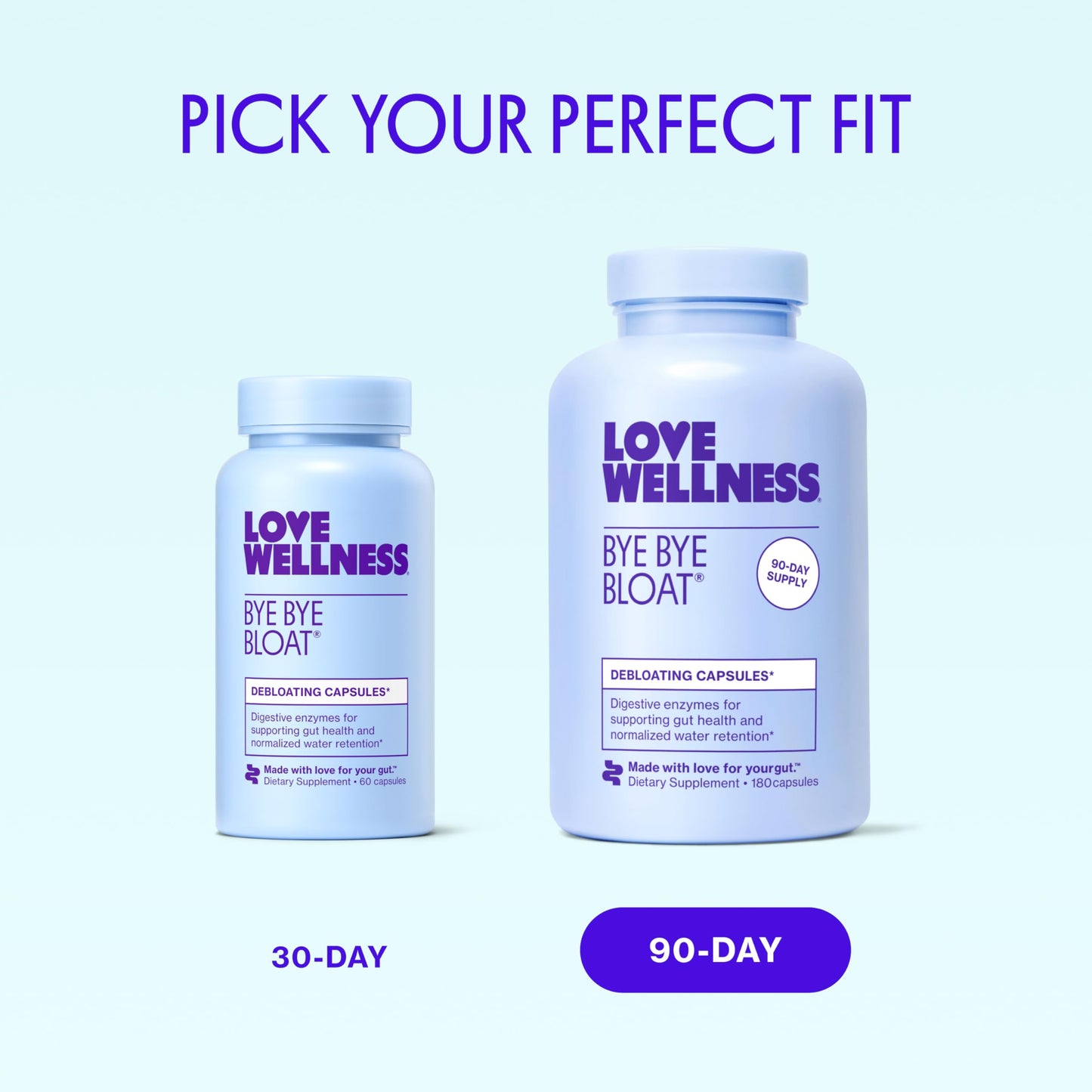 Love Wellness Bye Bye Bloat | Digestive Enzymes for Fast Acting Bloating Relief for Women | Helps Reduce Water Retention & Gas Relief | Supports Digestive Health with Fenugreek & Dandelion | 60 Count Love Wellness buy supplements Au