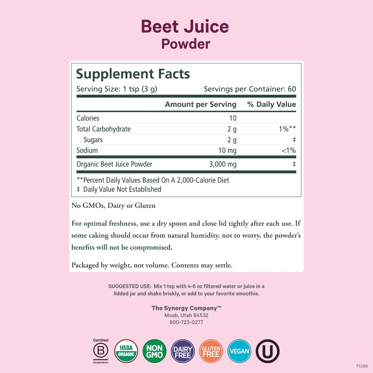 PURE SYNERGY Organic Beet Juice Powder | Pre-Workout Supplement | Organic Beet Root Juice Powder | for Healthy Circulation, Exercise, and Detoxification (6.4 oz.) PURE SYNERGYBuy Supplements Australia