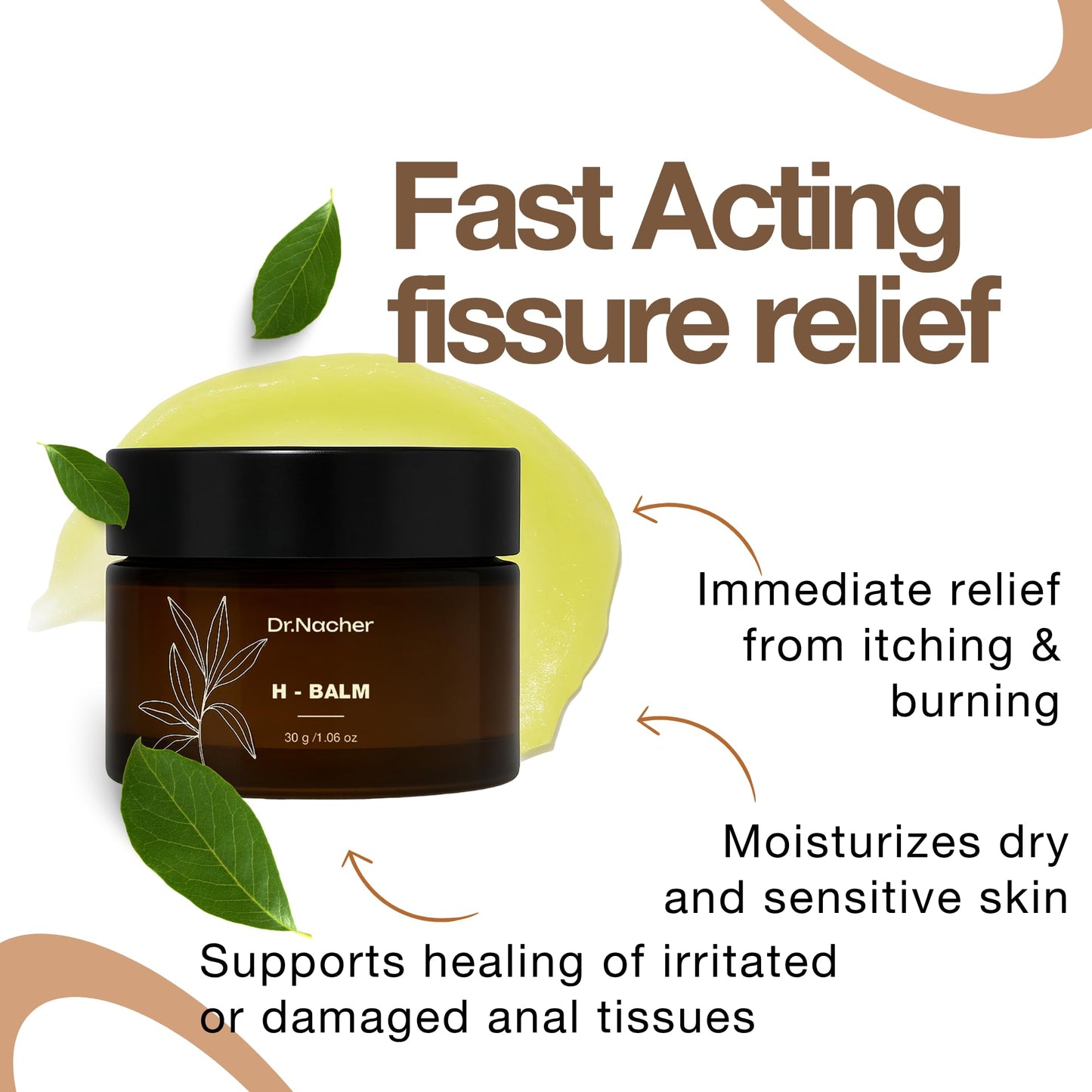 Dr. Nacher H-Balm. Rectal Natural Balm for Fissure, Hem Related discomfort. with Sophora & 12 Herbal Extracts. Soothes Irritation. Fast-Acting. Safe for Sensitive Areas and Postnatal. for Men & Women Dr. NacherBuy Supplements Australia